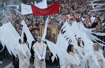 Krzyż i Ikona MB w Bazylice - spotkanie i procesja